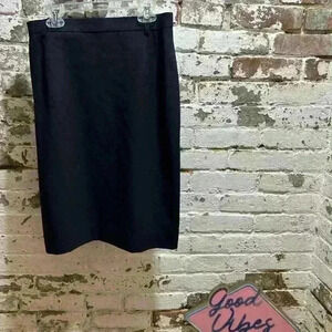 VINTAGE ESCADA by MARGRETHA LEY black wool pencil skirt size 40 from 1990’s